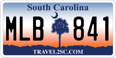 SC license plate MLB841