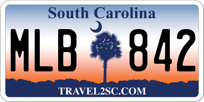 SC license plate MLB842