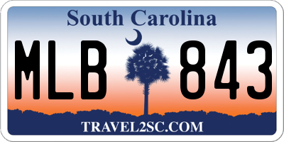 SC license plate MLB843