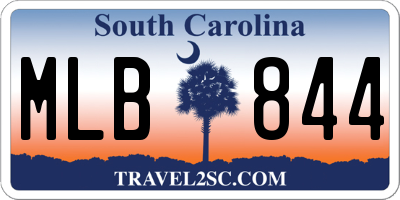 SC license plate MLB844