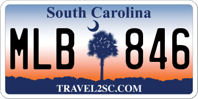 SC license plate MLB846