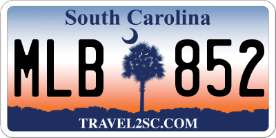 SC license plate MLB852
