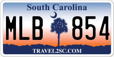 SC license plate MLB854