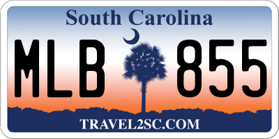 SC license plate MLB855