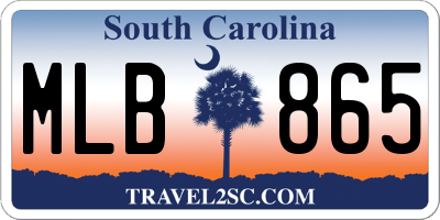 SC license plate MLB865