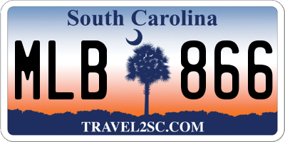 SC license plate MLB866