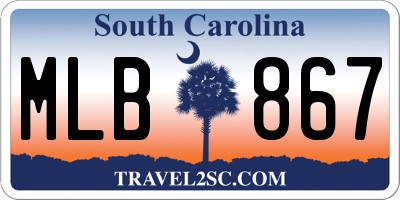 SC license plate MLB867