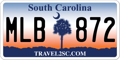 SC license plate MLB872