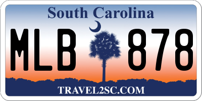 SC license plate MLB878