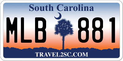 SC license plate MLB881