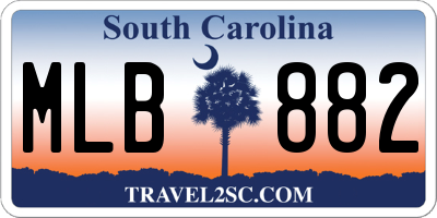 SC license plate MLB882