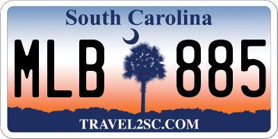 SC license plate MLB885