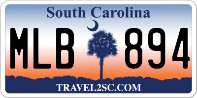 SC license plate MLB894