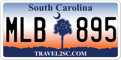 SC license plate MLB895