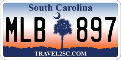 SC license plate MLB897