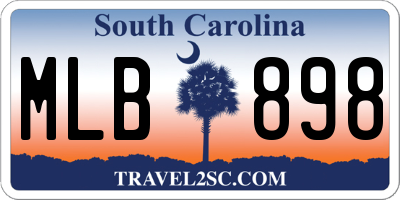 SC license plate MLB898