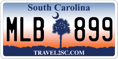 SC license plate MLB899