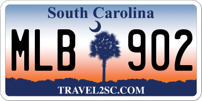 SC license plate MLB902