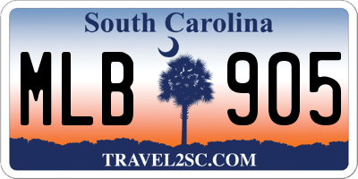 SC license plate MLB905
