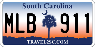SC license plate MLB911