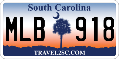 SC license plate MLB918