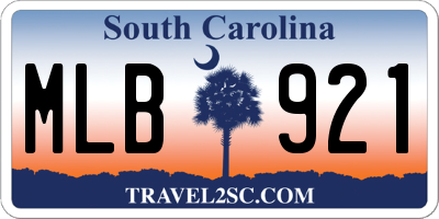 SC license plate MLB921