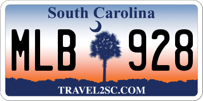 SC license plate MLB928