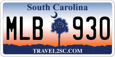 SC license plate MLB930