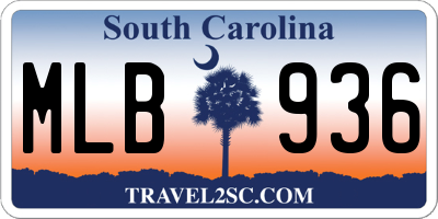 SC license plate MLB936