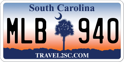 SC license plate MLB940