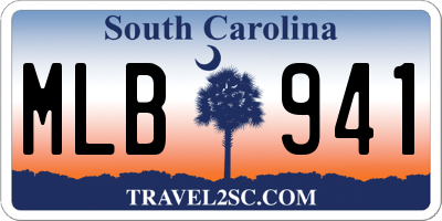SC license plate MLB941