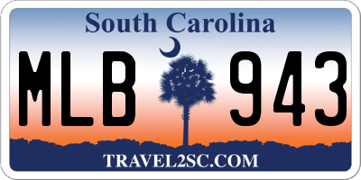 SC license plate MLB943