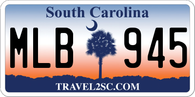 SC license plate MLB945