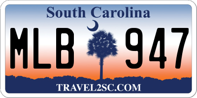 SC license plate MLB947