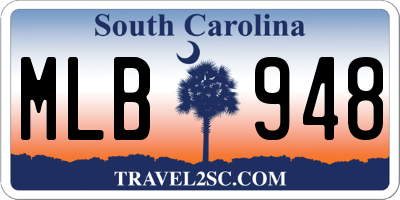 SC license plate MLB948