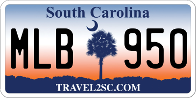 SC license plate MLB950