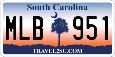 SC license plate MLB951