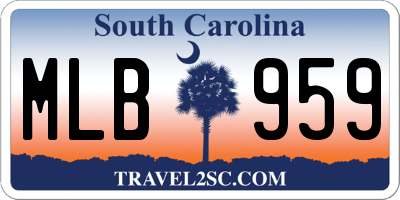 SC license plate MLB959