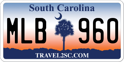 SC license plate MLB960