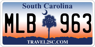 SC license plate MLB963