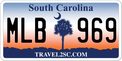 SC license plate MLB969