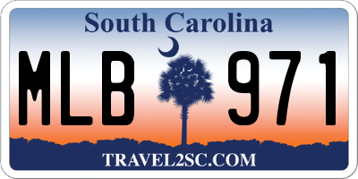 SC license plate MLB971