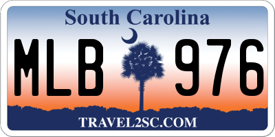 SC license plate MLB976