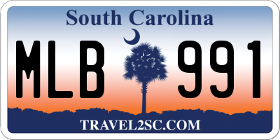 SC license plate MLB991
