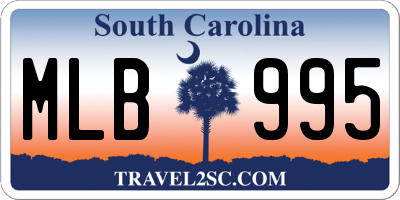 SC license plate MLB995