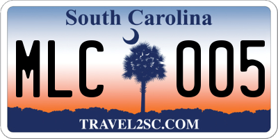 SC license plate MLC005