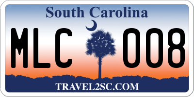 SC license plate MLC008