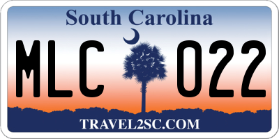 SC license plate MLC022