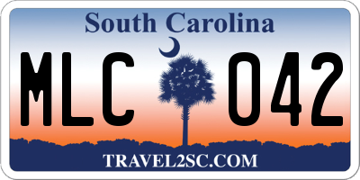 SC license plate MLC042