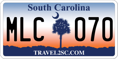SC license plate MLC070